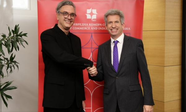 HM Edward Ferguson, UK Ambassador to Serbia meets Marko Cadez, the president of Serbian Chamber of Commerce