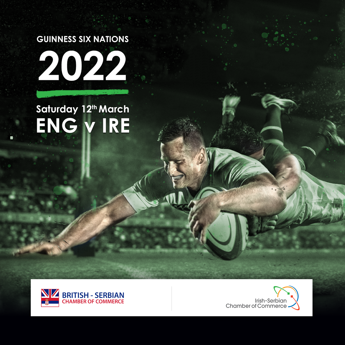 The Six Nations: Ireland-England Rugby match with the ISCC & BSCC 12 March 2022